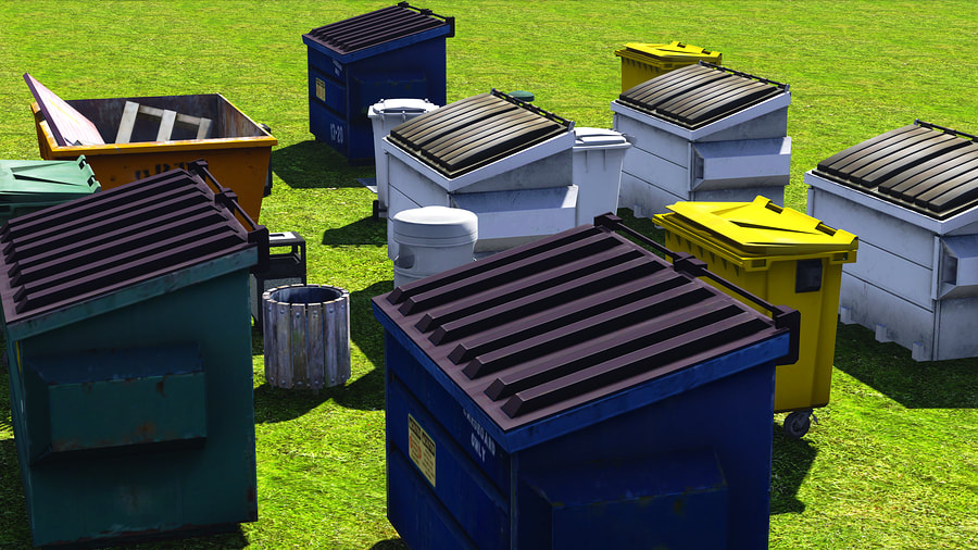 a different kinds of garbage bin